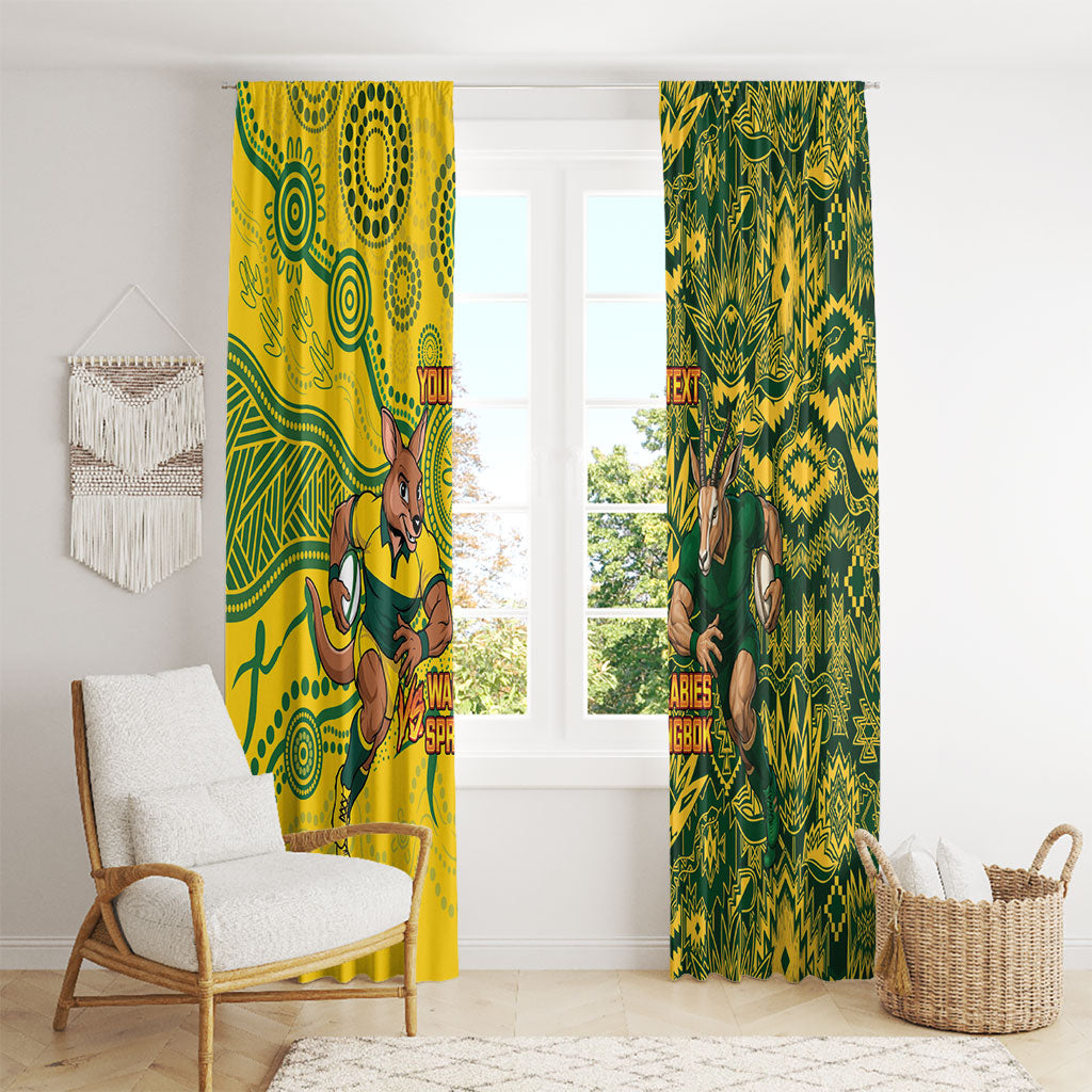 Custom Australia vs South Africa Window Curtain Wallabies vs Springboks Two Nations One Battle