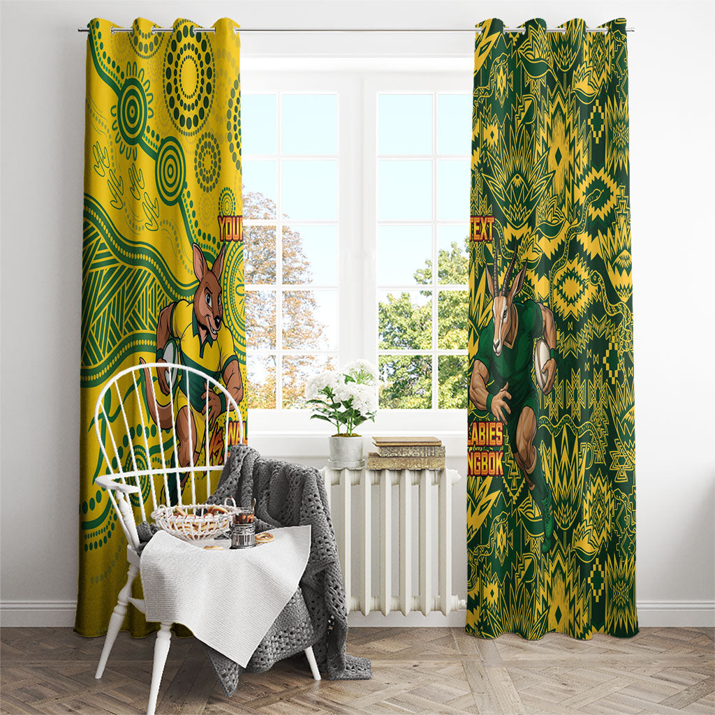 Custom Australia vs South Africa Window Curtain Wallabies vs Springboks Two Nations One Battle