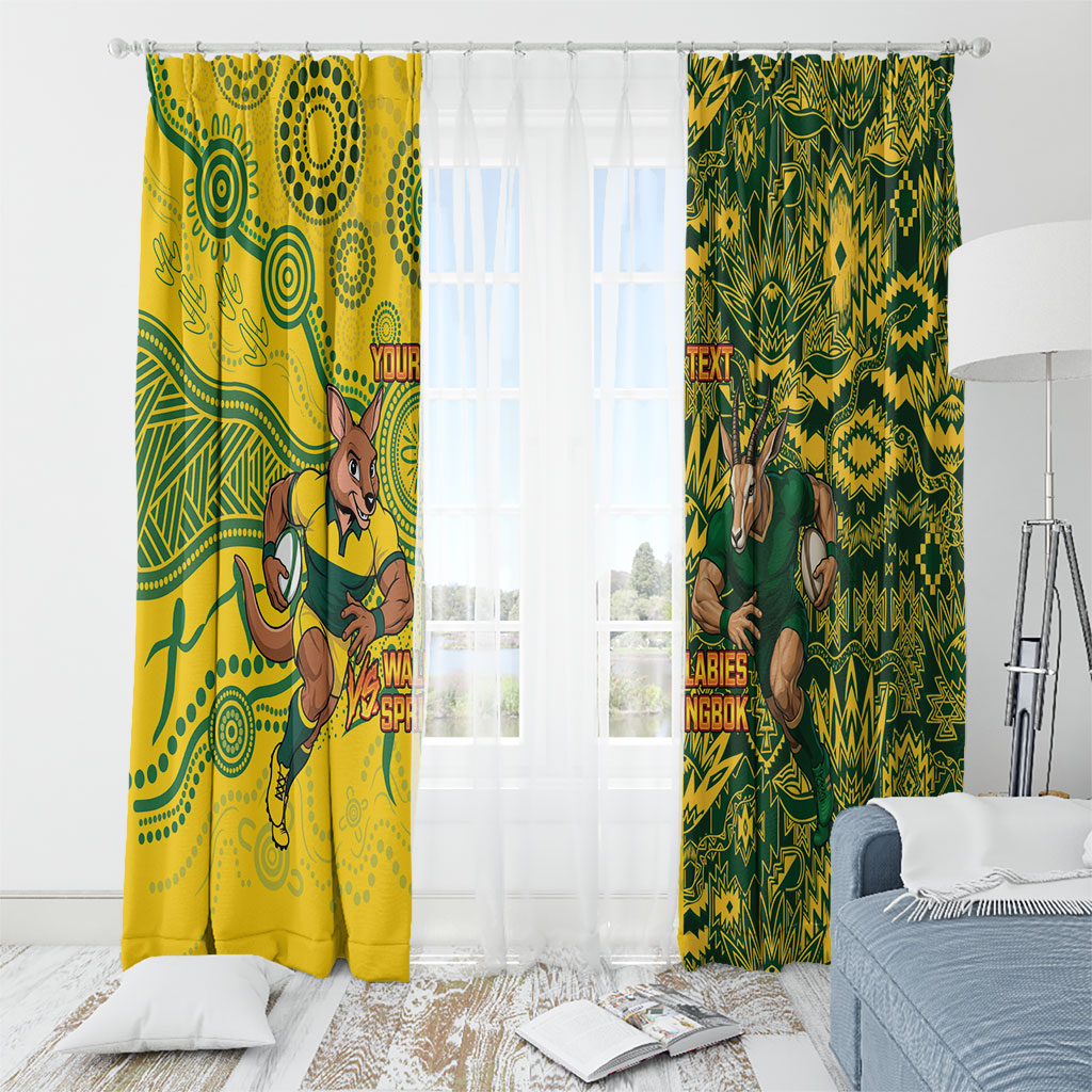 Custom Australia vs South Africa Window Curtain Wallabies vs Springboks Two Nations One Battle