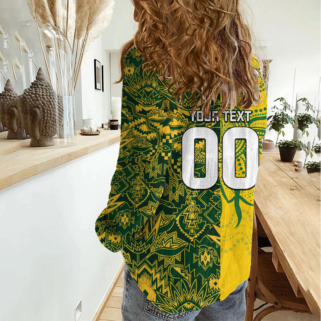 Custom Australia vs South Africa Women Casual Shirt Wallabies vs Springboks Two Nations One Battle