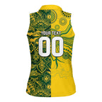 Custom Australia vs South Africa Women Sleeveless Polo Shirt Wallabies vs Springboks Two Nations One Battle