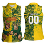Custom Australia vs South Africa Women Sleeveless Polo Shirt Wallabies vs Springboks Two Nations One Battle