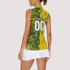 Custom Australia vs South Africa Women Sleeveless Polo Shirt Wallabies vs Springboks Two Nations One Battle