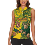 Custom Australia vs South Africa Women Sleeveless Polo Shirt Wallabies vs Springboks Two Nations One Battle