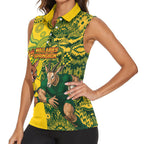 Custom Australia vs South Africa Women Sleeveless Polo Shirt Wallabies vs Springboks Two Nations One Battle