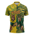 Custom Australia vs South Africa Zipper Polo Shirt Wallabies vs Springboks Two Nations One Battle