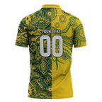 Custom Australia vs South Africa Zipper Polo Shirt Wallabies vs Springboks Two Nations One Battle