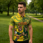 Custom Australia vs South Africa Zipper Polo Shirt Wallabies vs Springboks Two Nations One Battle