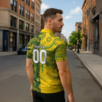 Custom Australia vs South Africa Zipper Polo Shirt Wallabies vs Springboks Two Nations One Battle
