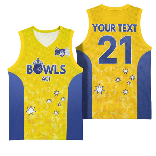 Australian ACT Lawn Bowls Custom Basketball Jersey Aussie Minimalist Style - Aussie Hoodie