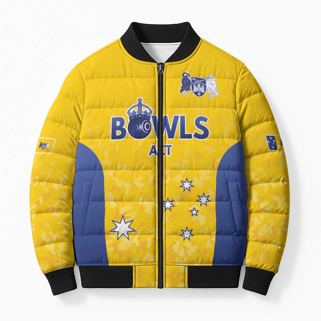 Australian ACT Lawn Bowls Custom Bomber Puffer Jacket Aussie Minimalist Style - Aussie Hoodie