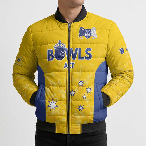Australian ACT Lawn Bowls Custom Bomber Puffer Jacket Aussie Minimalist Style - Aussie Hoodie