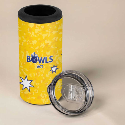 Australian ACT Lawn Bowls Custom 4 in 1 Can Cooler Tumbler Aussie Minimalist Style - Aussie Hoodie