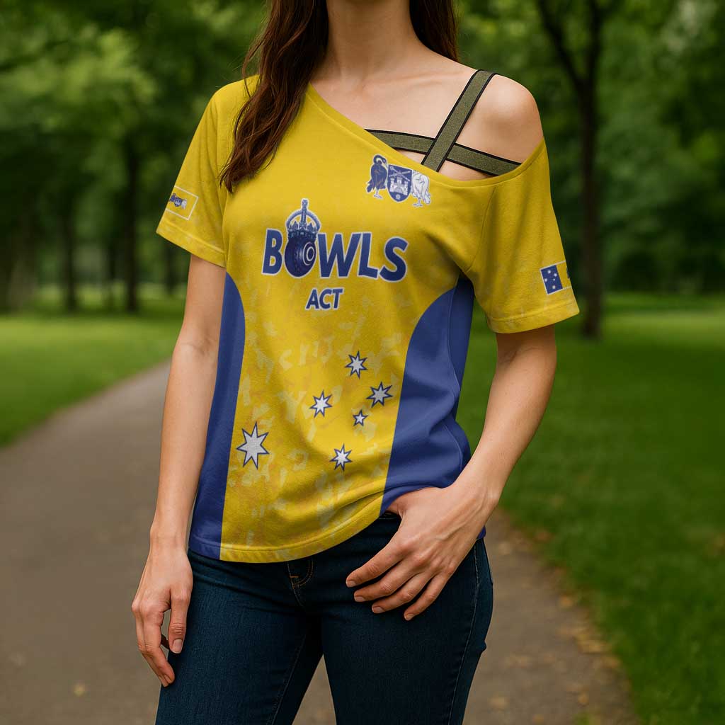 Australian ACT Lawn Bowls Custom Cross Shoulder Shirt Aussie Minimalist Style - Aussie Hoodie