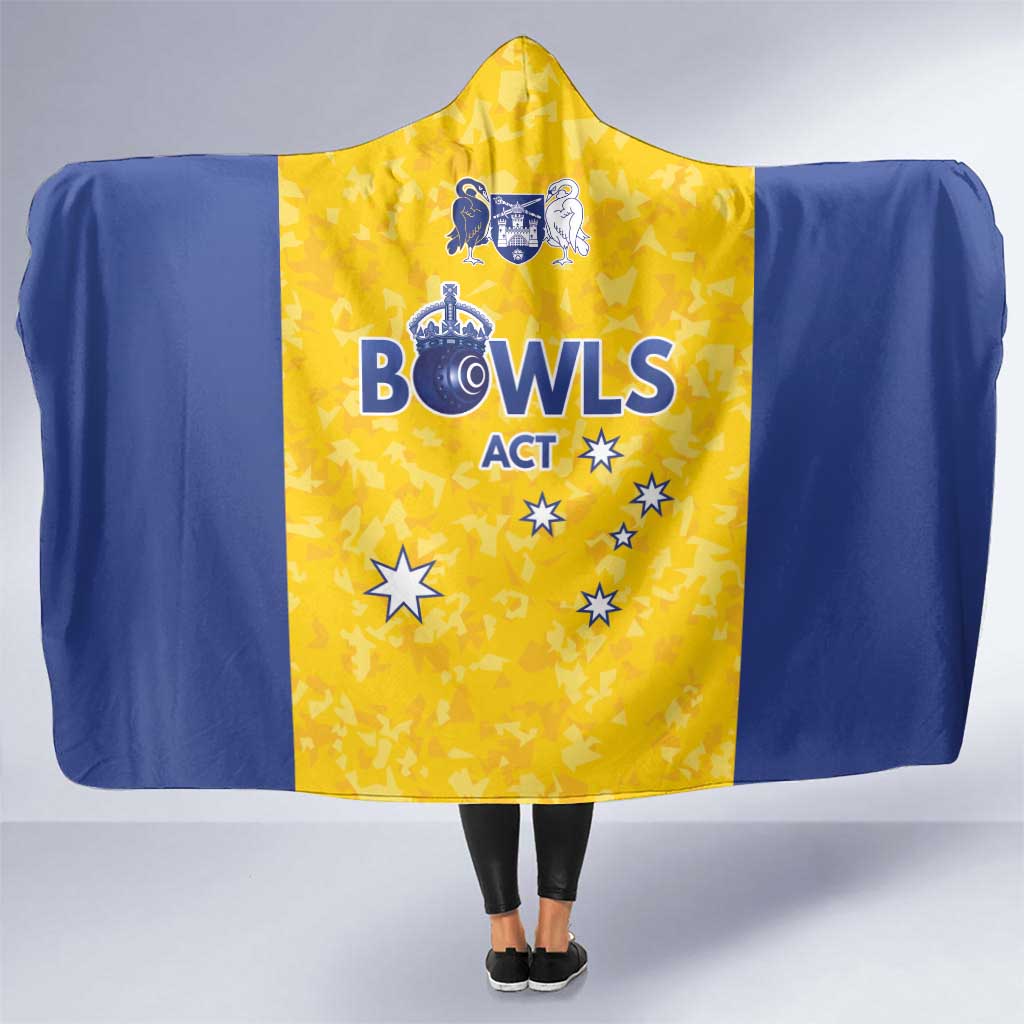 Australian ACT Lawn Bowls Hooded Blanket Aussie Minimalist Style - Aussie Hoodie