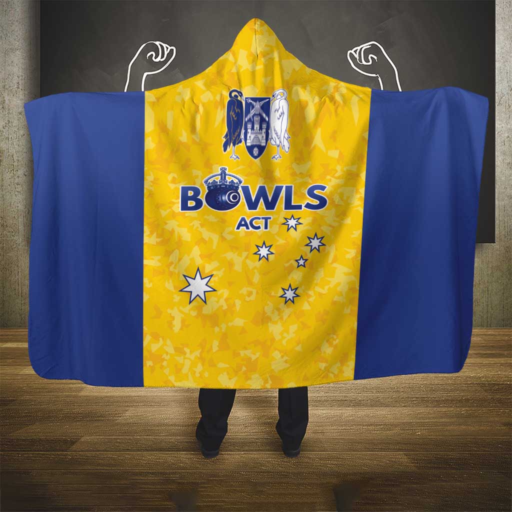 Australian ACT Lawn Bowls Hooded Blanket Aussie Minimalist Style - Aussie Hoodie