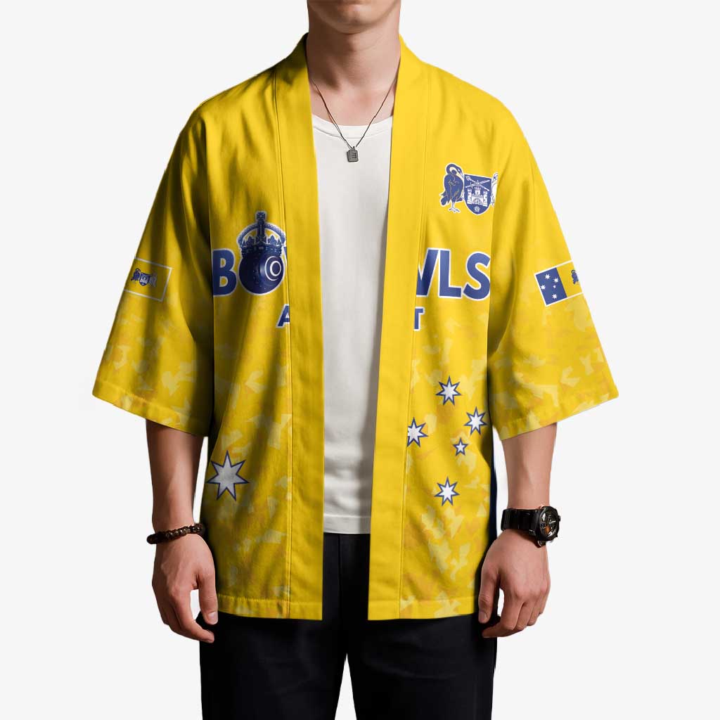 Australian ACT Lawn Bowls Custom Kimono Aussie Minimalist Style - Aussie Hoodie