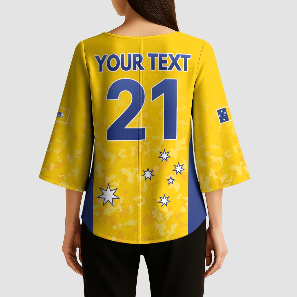 Australian ACT Lawn Bowls Custom Kimono Sleeve Blouse Aussie Minimalist Style - Aussie Hoodie