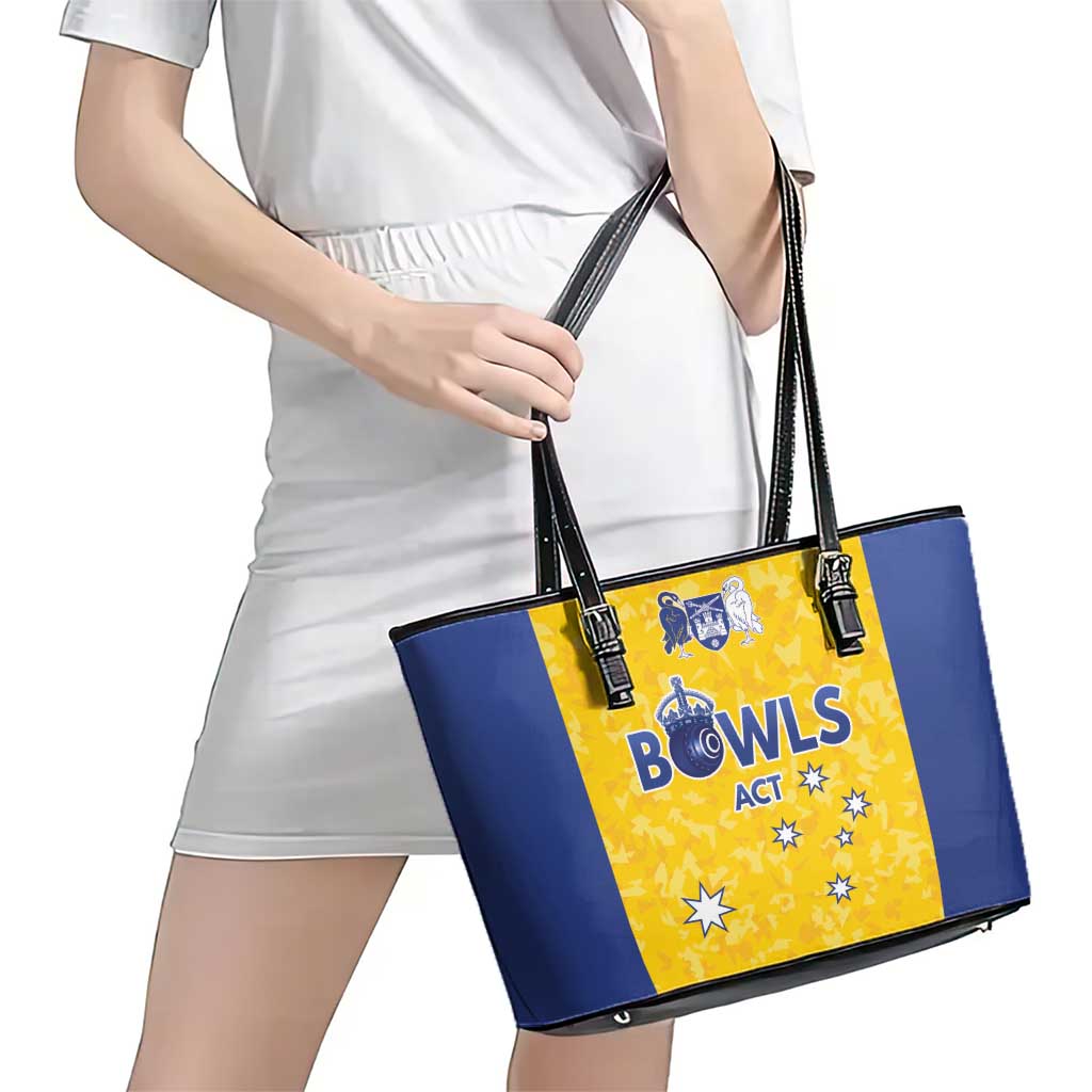 Australian ACT Lawn Bowls Leather Tote Bag Aussie Minimalist Style - Aussie Hoodie