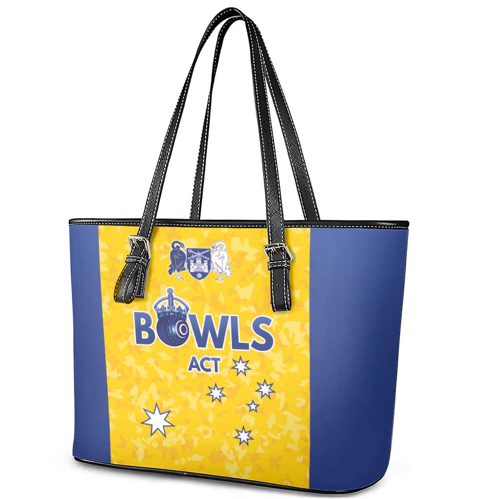 Australian ACT Lawn Bowls Leather Tote Bag Aussie Minimalist Style - Aussie Hoodie