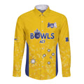 Australian ACT Lawn Bowls Custom Long Sleeve Button Shirt Aussie Minimalist Style - Aussie Hoodie