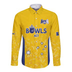 Australian ACT Lawn Bowls Custom Long Sleeve Button Shirt Aussie Minimalist Style - Aussie Hoodie