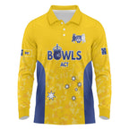Australian ACT Lawn Bowls Custom Long Sleeve Polo Shirt Aussie Minimalist Style - Aussie Hoodie