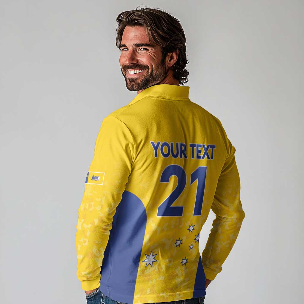 Australian ACT Lawn Bowls Custom Long Sleeve Polo Shirt Aussie Minimalist Style - Aussie Hoodie
