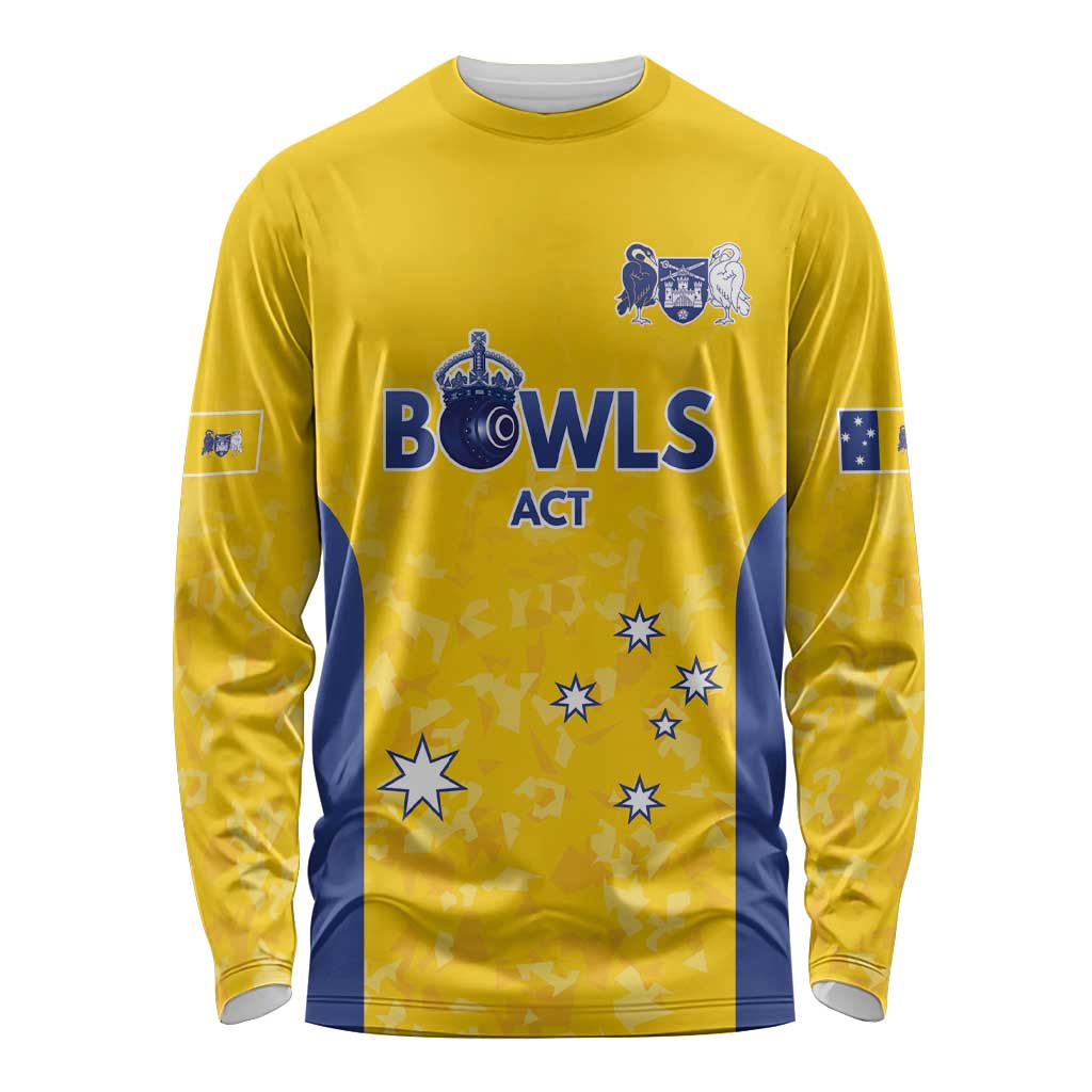 Australian ACT Lawn Bowls Custom Long Sleeve Shirt Aussie Minimalist Style - Aussie Hoodie