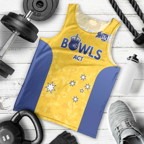 Australian ACT Lawn Bowls Custom Men Tank Top Aussie Minimalist Style - Aussie Hoodie