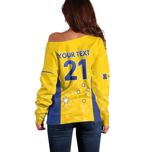 Australian ACT Lawn Bowls Custom Off Shoulder Sweater Aussie Minimalist Style - Aussie Hoodie