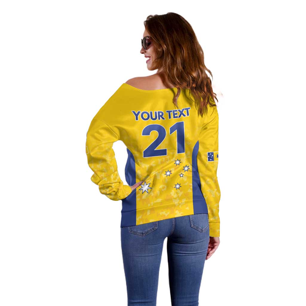 Australian ACT Lawn Bowls Custom Off Shoulder Sweater Aussie Minimalist Style - Aussie Hoodie