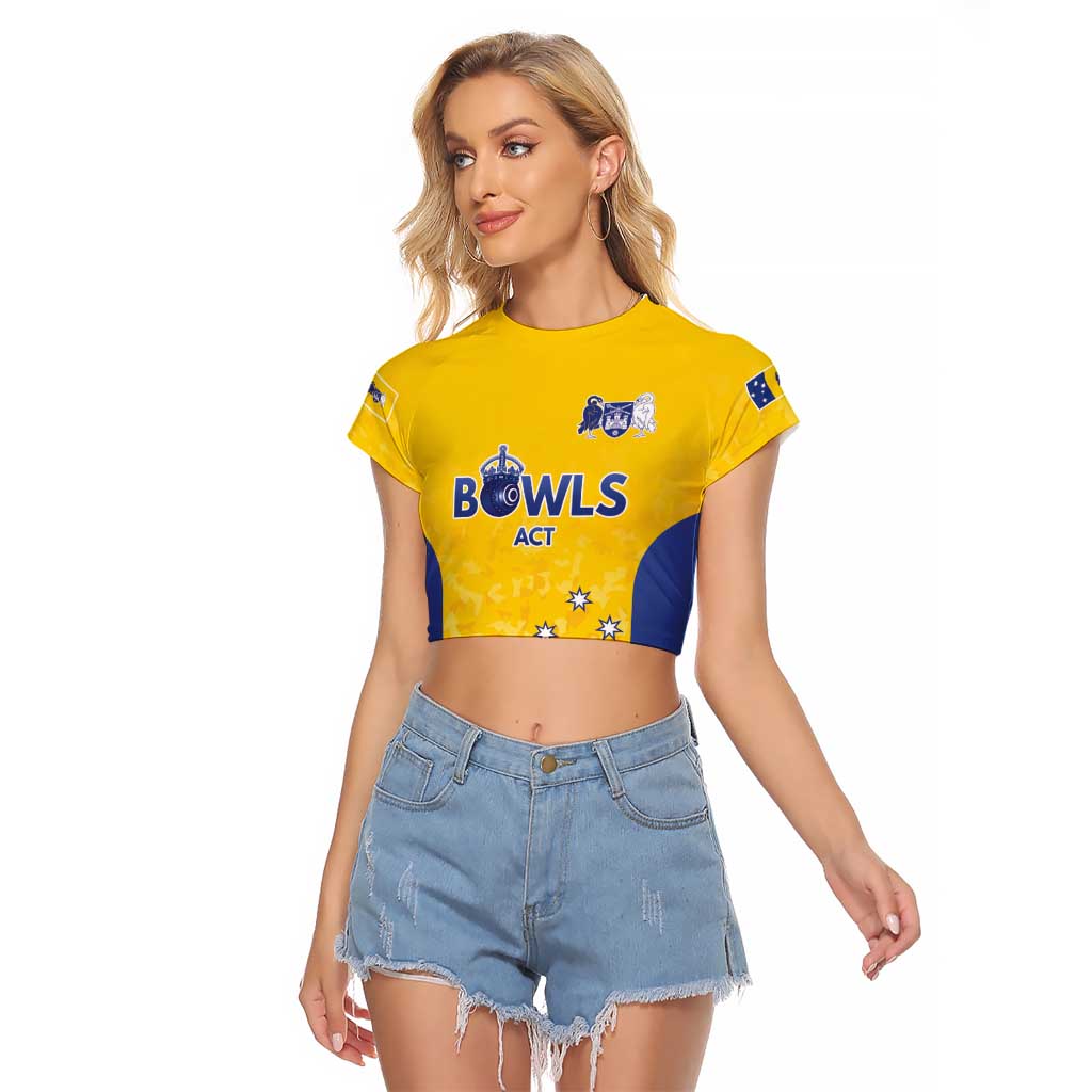 Australian ACT Lawn Bowls Custom Raglan Cropped T Shirt Aussie Minimalist Style - Aussie Hoodie