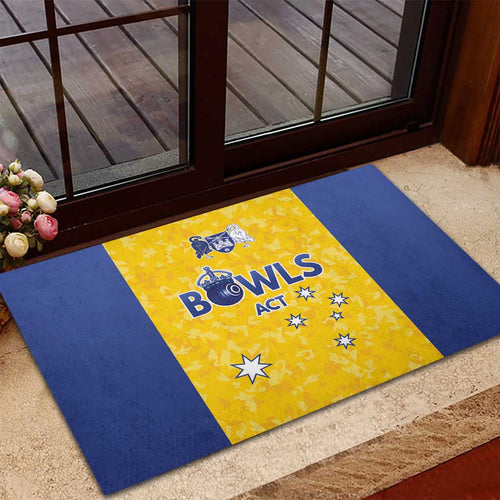 Australian ACT Lawn Bowls Rubber Doormat Aussie Minimalist Style - Aussie Hoodie