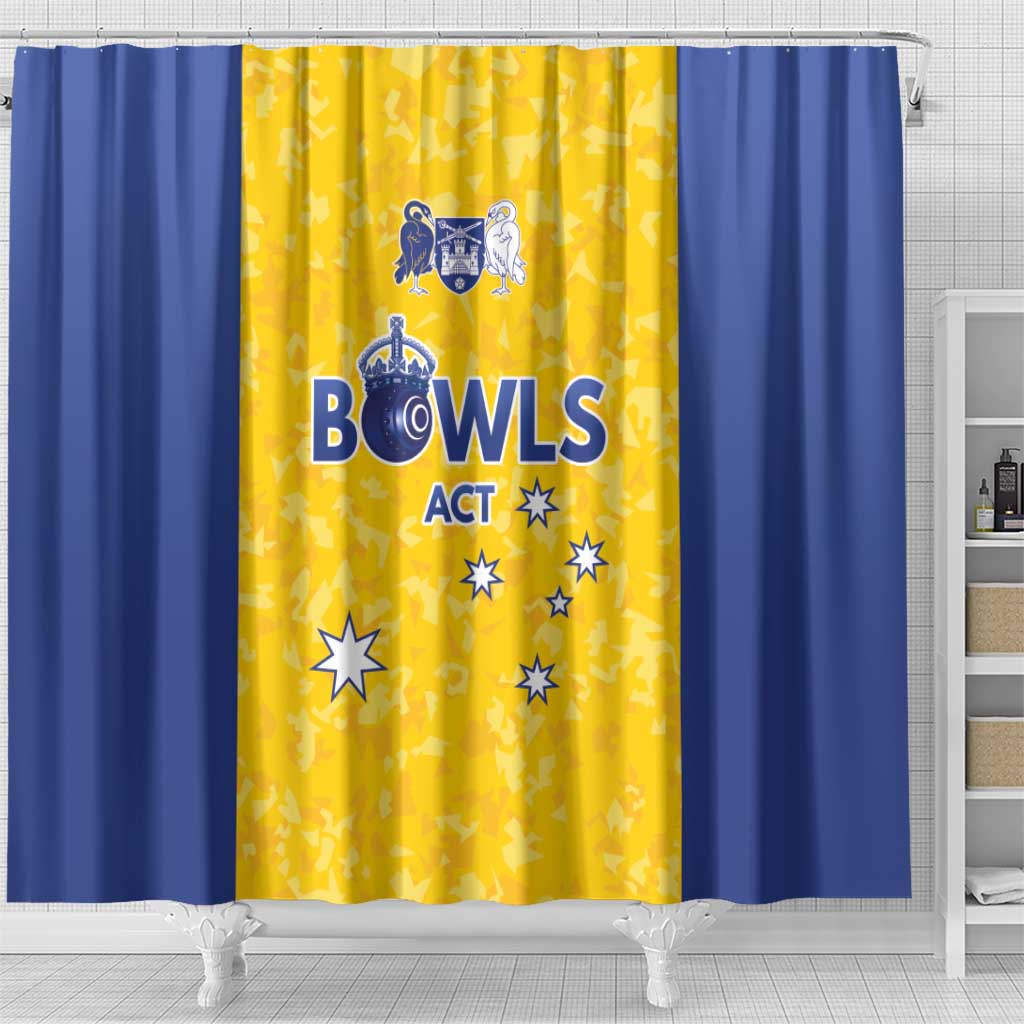 Australian ACT Lawn Bowls Shower Curtain Aussie Minimalist Style - Aussie Hoodie