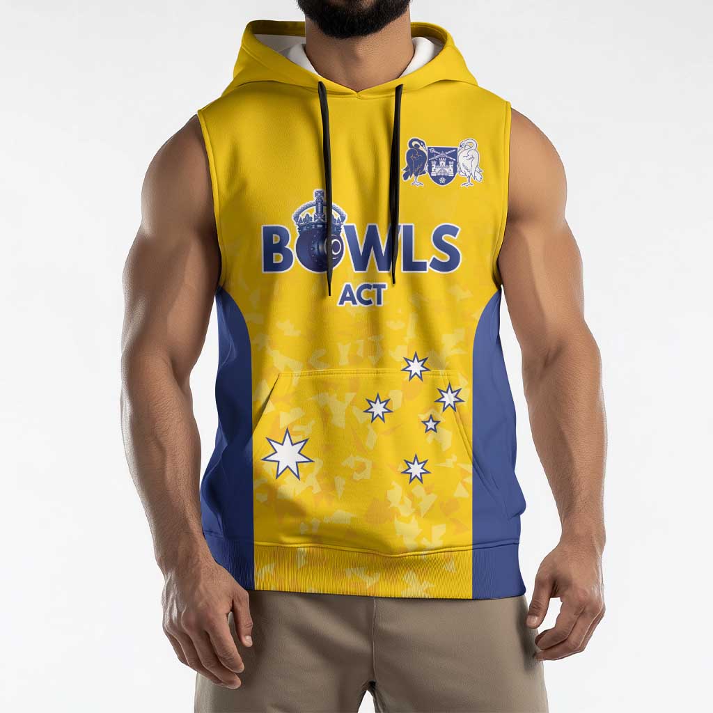 Australian ACT Lawn Bowls Custom Sleeveless Hoodie Aussie Minimalist Style - Aussie Hoodie