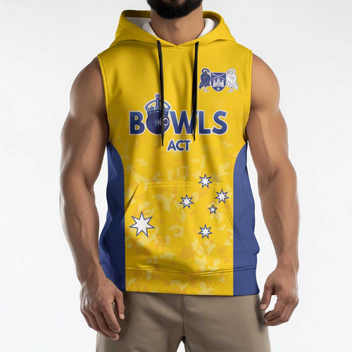 Australian ACT Lawn Bowls Custom Sleeveless Hoodie Aussie Minimalist Style - Aussie Hoodie