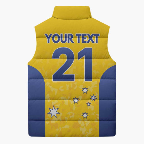 Australian ACT Lawn Bowls Custom Sleeveless Puffer Jacket Aussie Minimalist Style - Aussie Hoodie