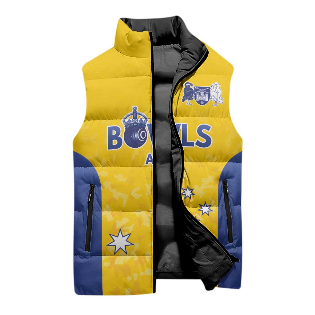 Australian ACT Lawn Bowls Custom Sleeveless Puffer Jacket Aussie Minimalist Style - Aussie Hoodie
