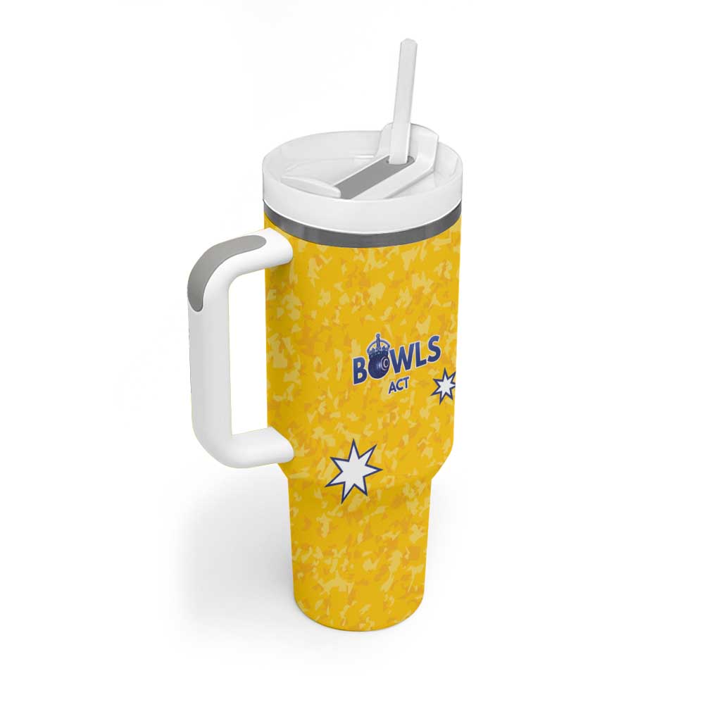 Australian ACT Lawn Bowls Custom Tumbler With Handle Aussie Minimalist Style - Aussie Hoodie