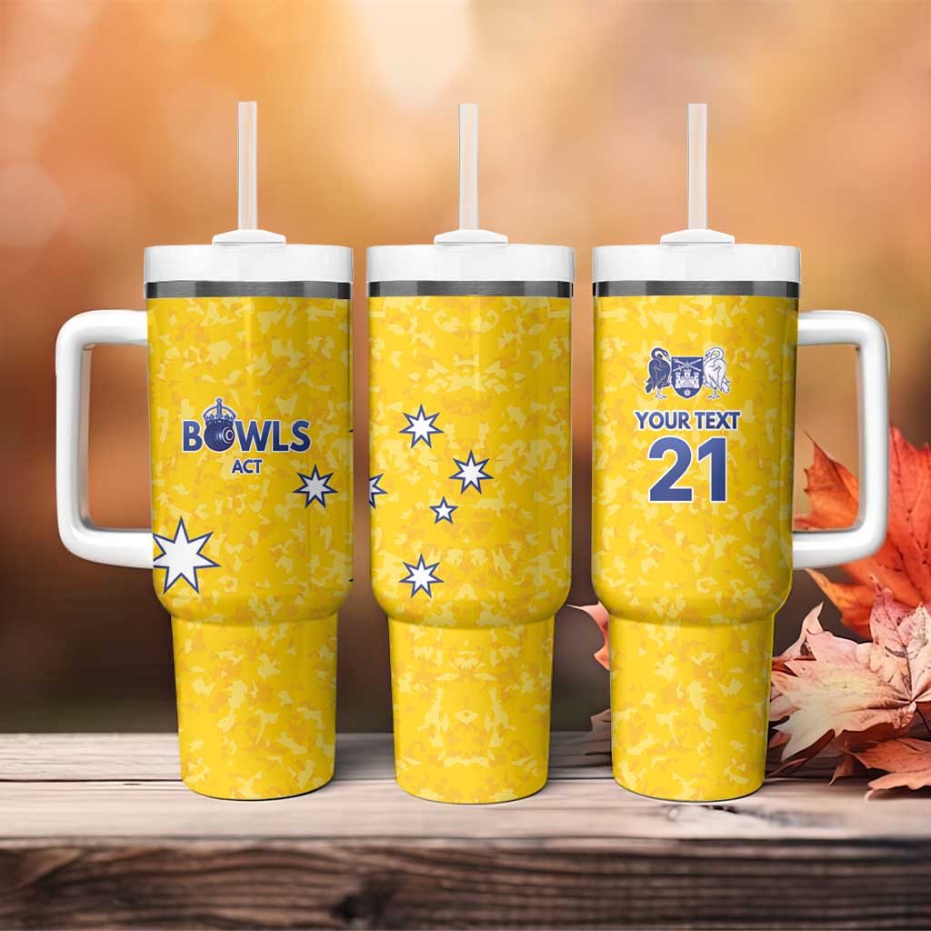 Australian ACT Lawn Bowls Custom Tumbler With Handle Aussie Minimalist Style - Aussie Hoodie