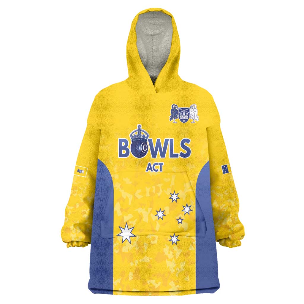 Australian ACT Lawn Bowls Custom Wearable Blanket Hoodie Aussie Minimalist Style - Aussie Hoodie