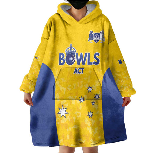 Australian ACT Lawn Bowls Custom Wearable Blanket Hoodie Aussie Minimalist Style - Aussie Hoodie