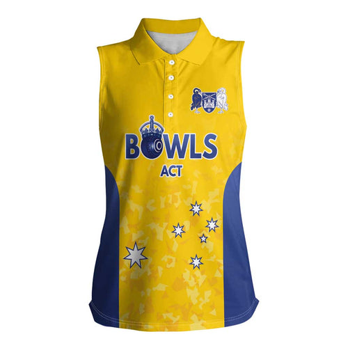 Australian ACT Lawn Bowls Custom Women Sleeveless Polo Shirt Aussie Minimalist Style - Aussie Hoodie