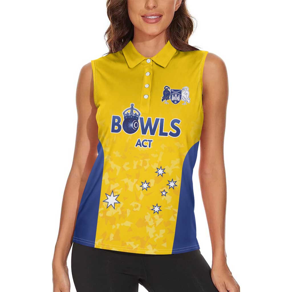 Australian ACT Lawn Bowls Custom Women Sleeveless Polo Shirt Aussie Minimalist Style - Aussie Hoodie