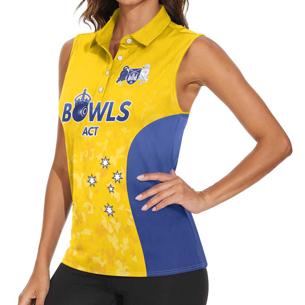 Australian ACT Lawn Bowls Custom Women Sleeveless Polo Shirt Aussie Minimalist Style - Aussie Hoodie