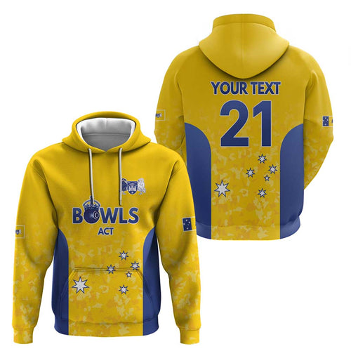 Australian ACT Lawn Bowls Custom Zip Hoodie Aussie Minimalist Style - Aussie Hoodie