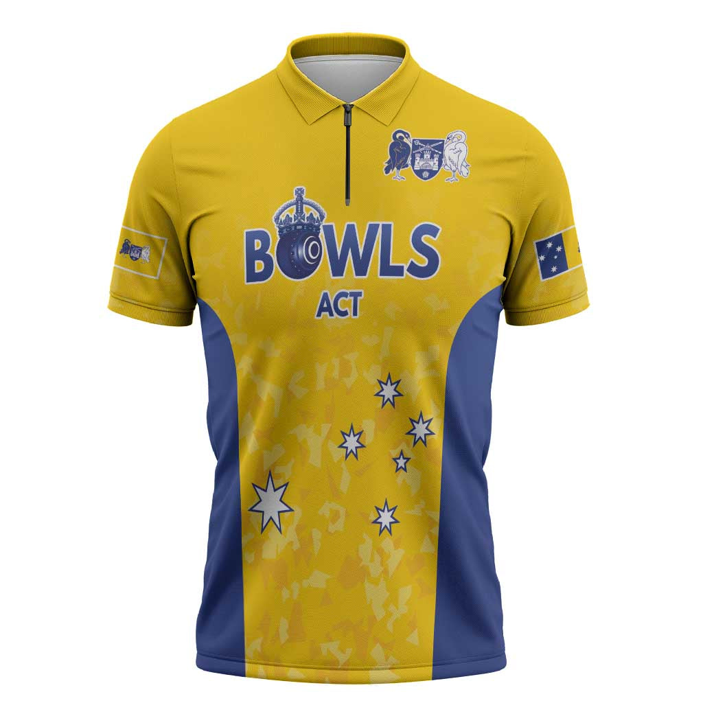 Australian ACT Lawn Bowls Custom Zipper Polo Shirt Aussie Minimalist Style - Aussie Hoodie