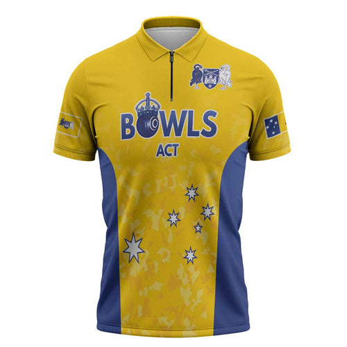 Australian ACT Lawn Bowls Custom Zipper Polo Shirt Aussie Minimalist Style - Aussie Hoodie