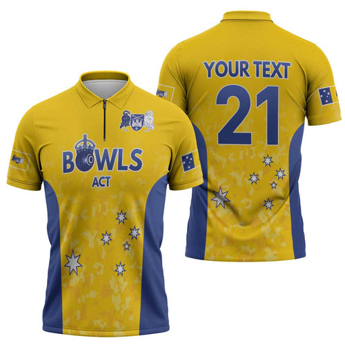 Australian ACT Lawn Bowls Custom Zipper Polo Shirt Aussie Minimalist Style - Aussie Hoodie